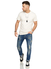 Jack & Jones Infinity Herren T-Shirt Crew Neck Logo Weiß L