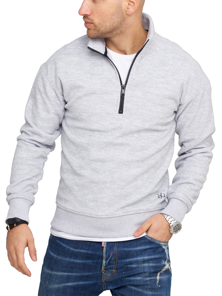 Jack & Jones Infinity Herren Fleecepullover CLASSICO Sweater Pullover Light Grey Melange