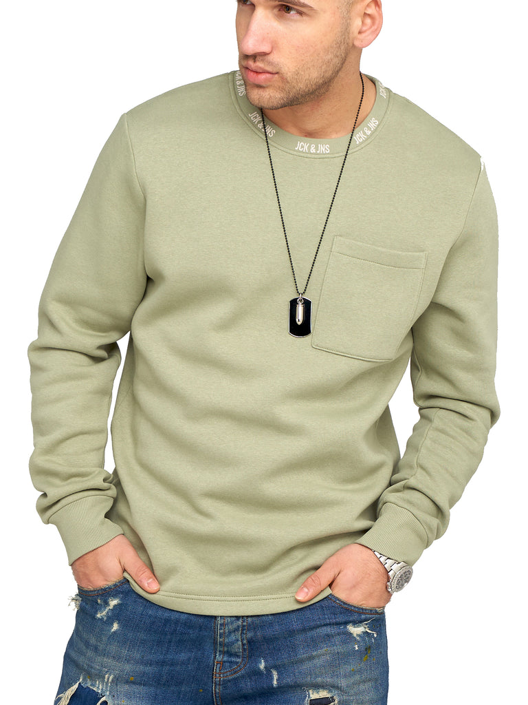 Jack & Jones Infinity Herren Sweatshirt LUCA Pullover Sweater Oil Green