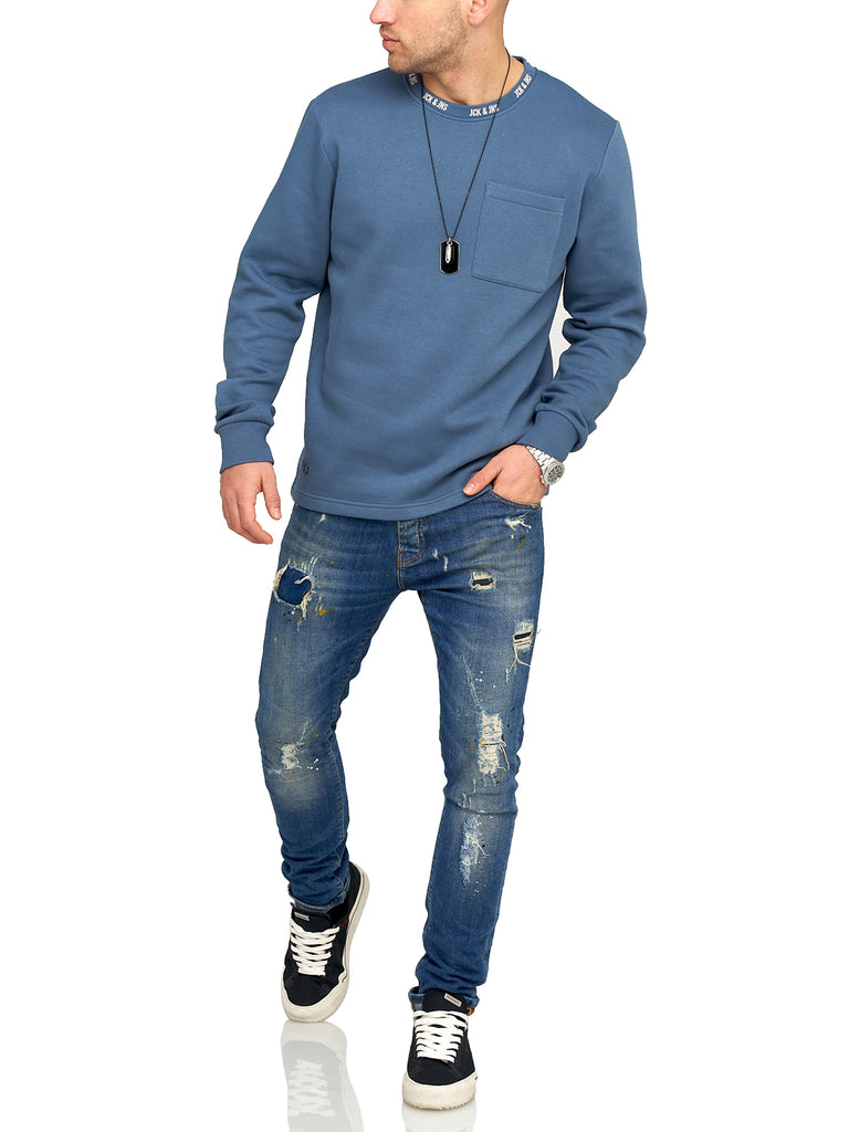 Jack & Jones Infinity Herren Sweatshirt LUCA Pullover Sweater Orion Blue