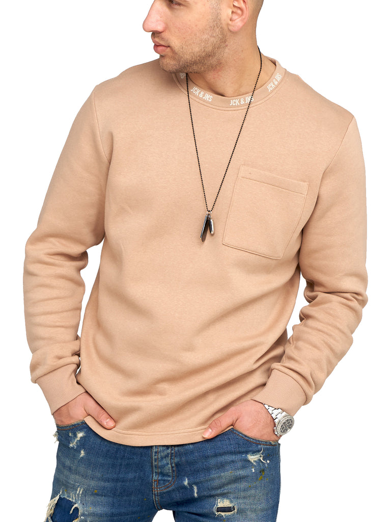 Jack & Jones Infinity Herren Sweatshirt LUCA Pullover Sweater Tannin
