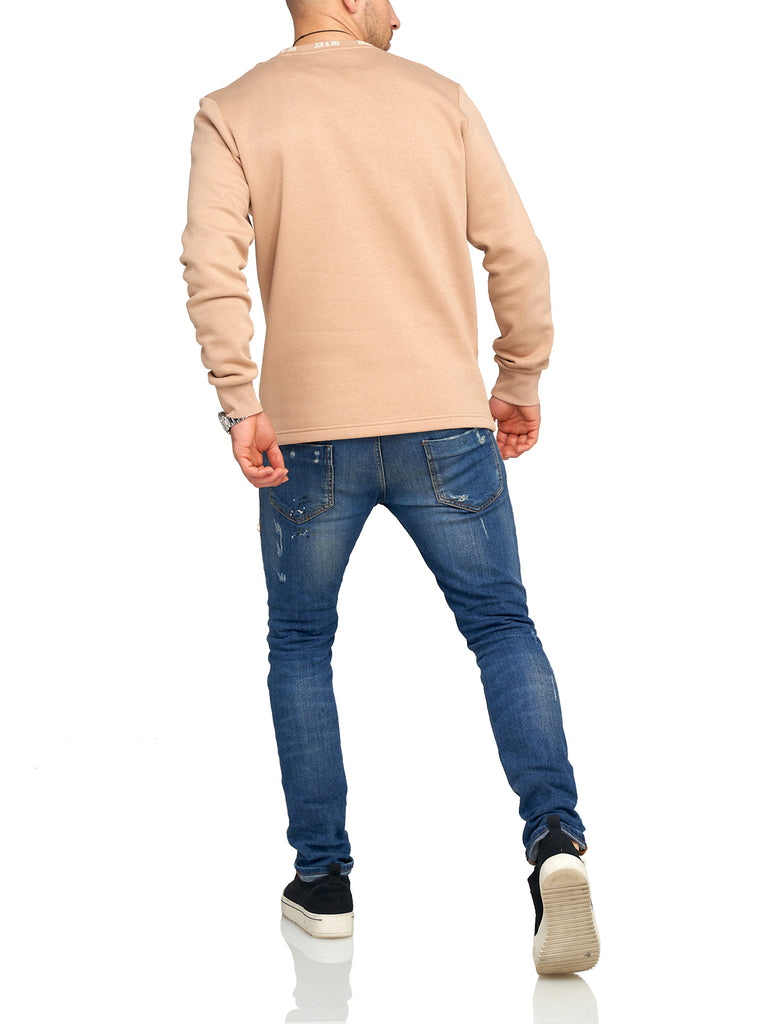Jack & Jones Infinity Herren Sweatshirt LUCA Pullover Sweater Tannin M