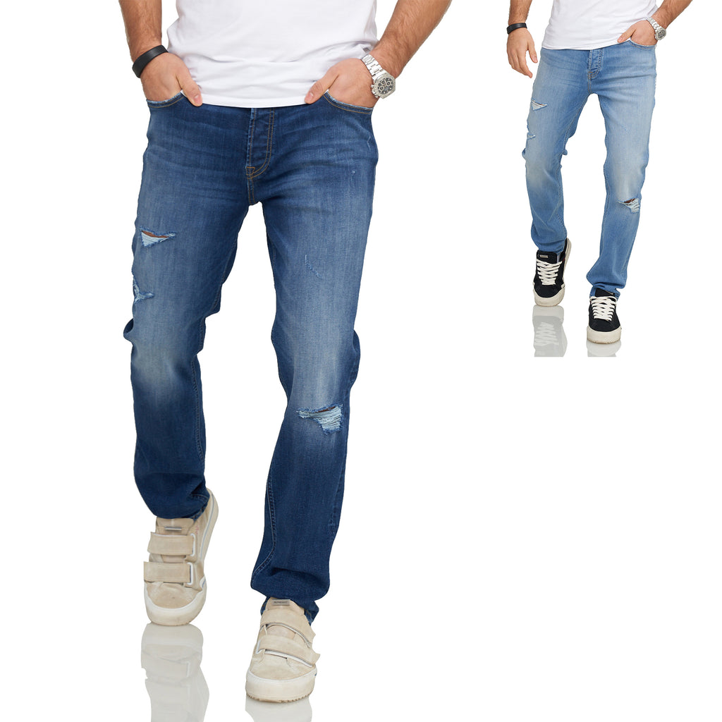 Jack & Jones Infinity Herren Jeans TIM ARIS Slim Fit Used Look Stretch Denim